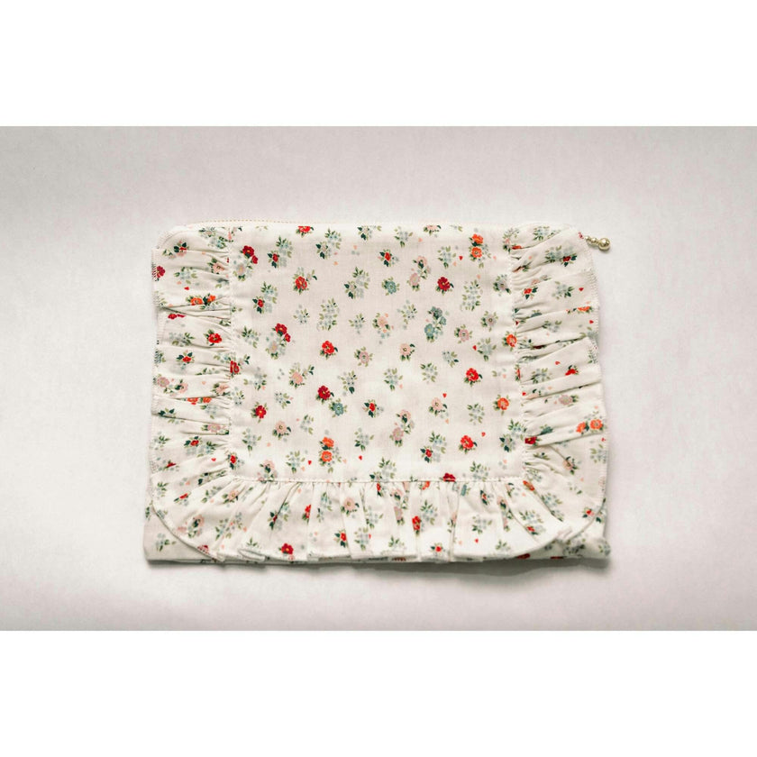 Petite Bouquet Timeless Floral Ruffle Zipper Pouch