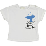 "Love Sea" Blue Tail Print T-Shirt