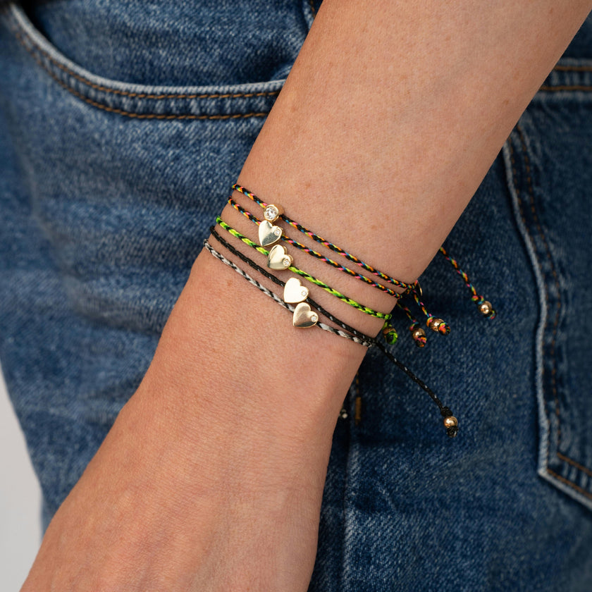 14k Gold Paracord Heart Fortune Bracelet