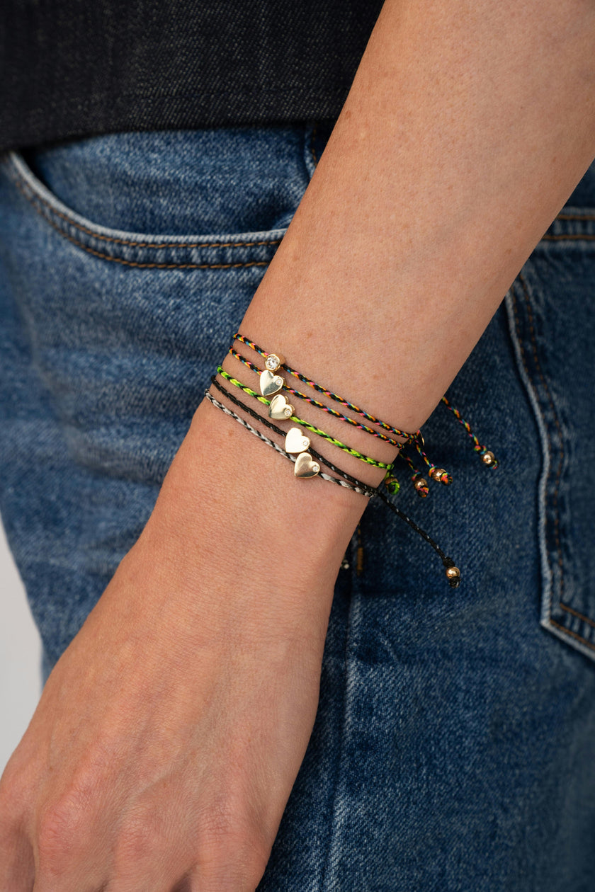 14k Gold Paracord Heart Fortune Bracelet