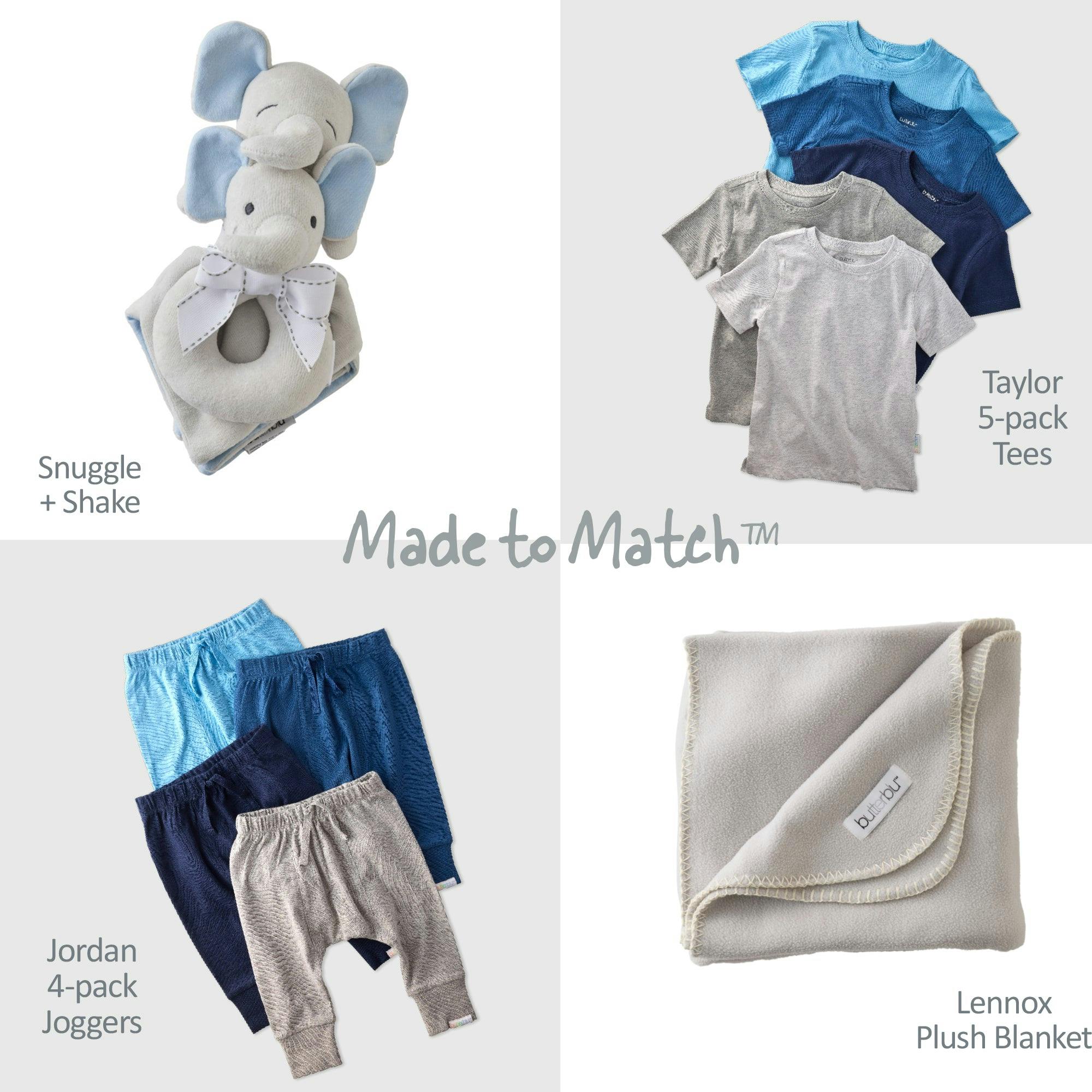 SNUGGLE + SHAKE - Baby Lovey Security Blanket Toy and Rattle Set