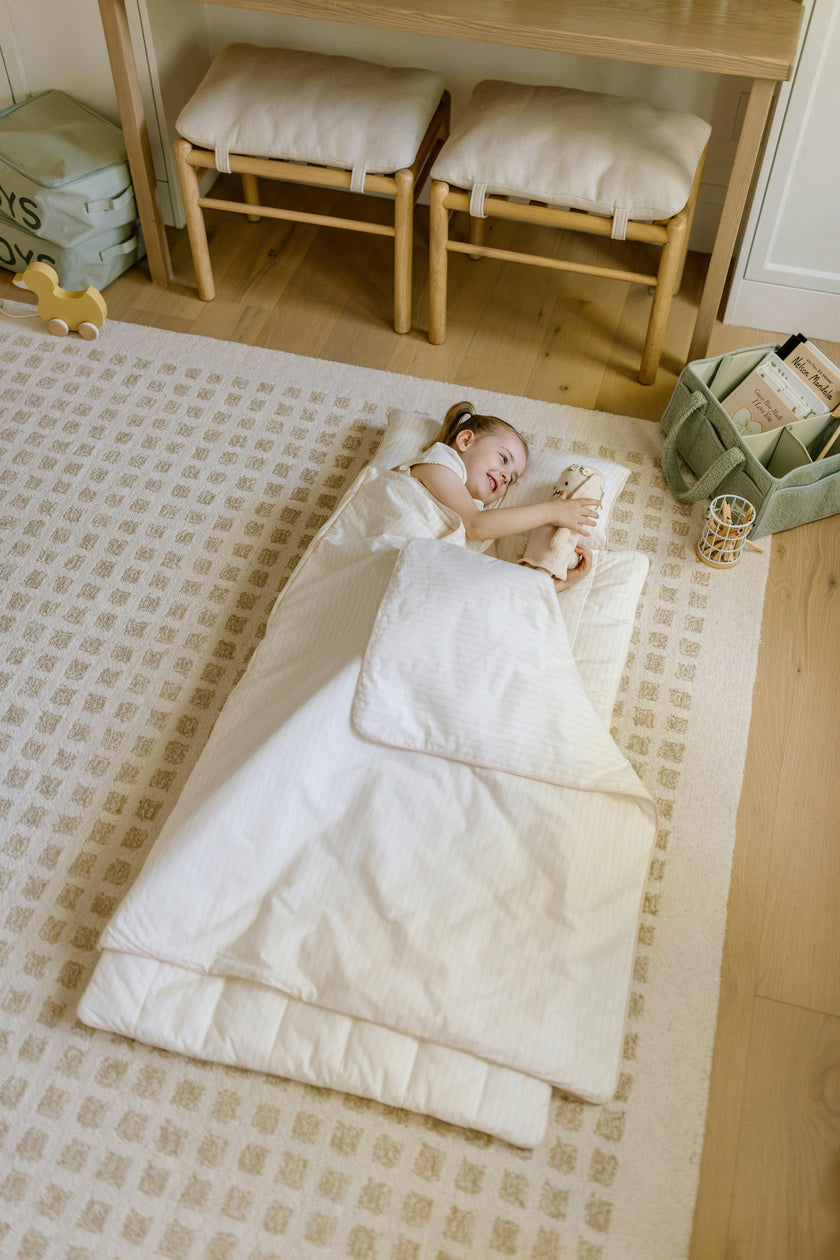 [NEW] XL Organic Nap Mat- Pink Stripe