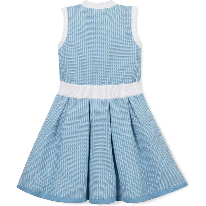 Organic Button Front Tank Sweater Dress, Blue