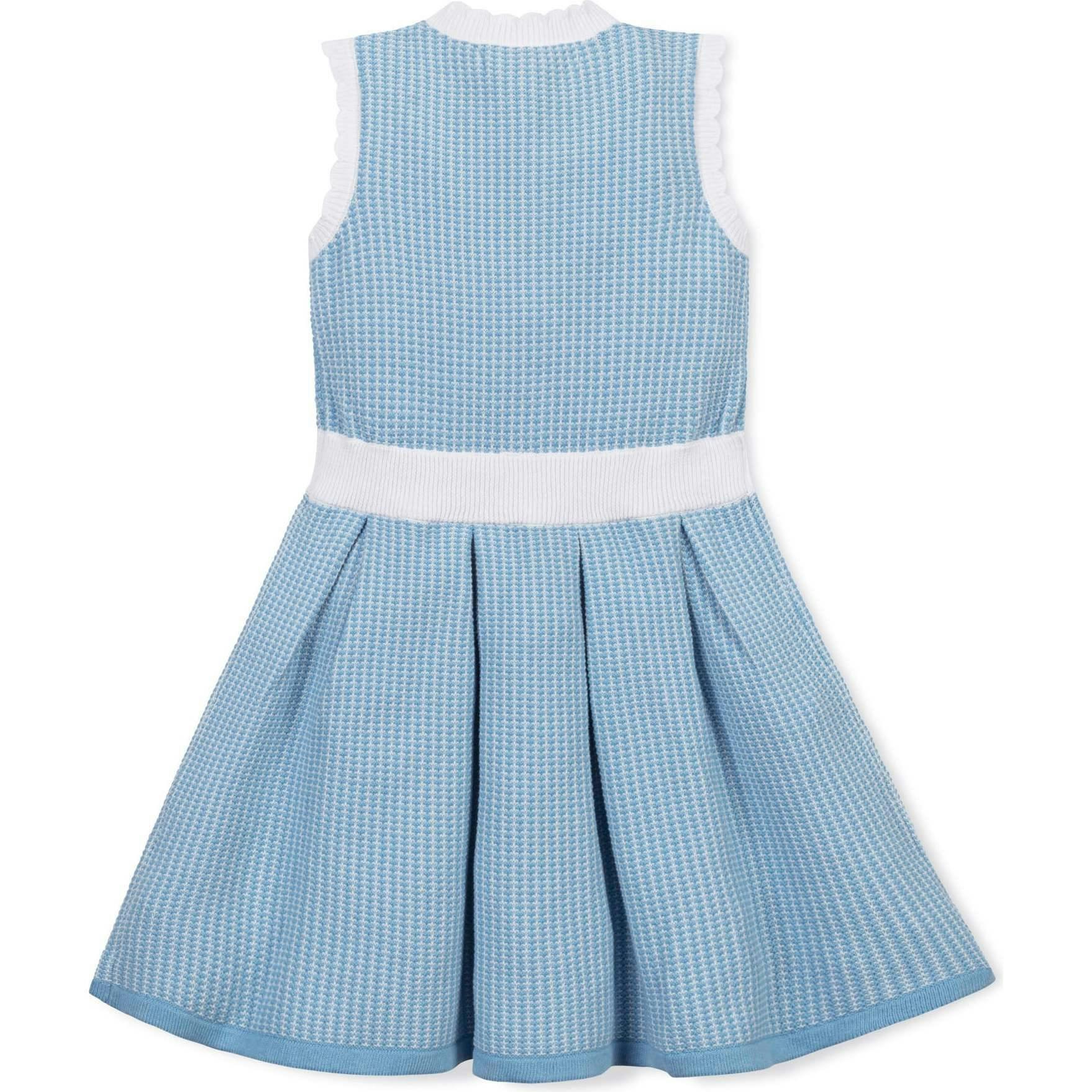 Organic Button Front Tank Sweater Dress, Blue