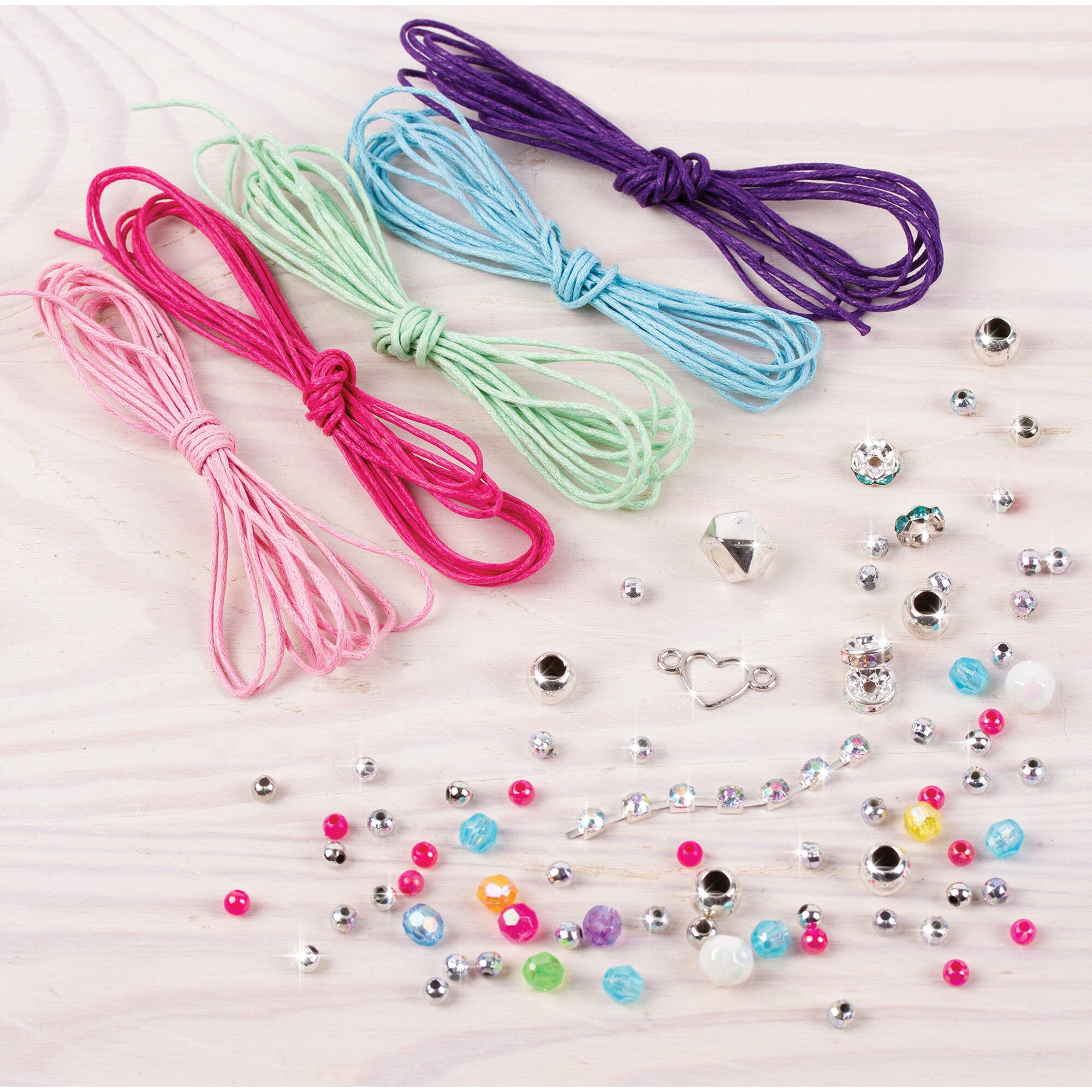 Rainbow DIY Bling Bracelets Kit - Create 5 Unique Cord Charm Bracelets