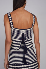 CARIA STRIPE CROCHET TOP