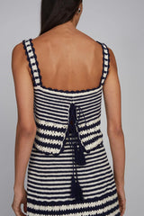 CARIA STRIPE CROCHET TOP