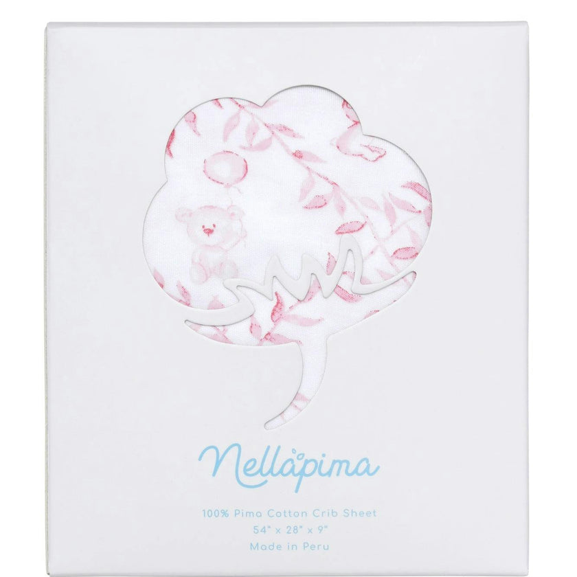 Pink Bears Trellace Crib Sheets
