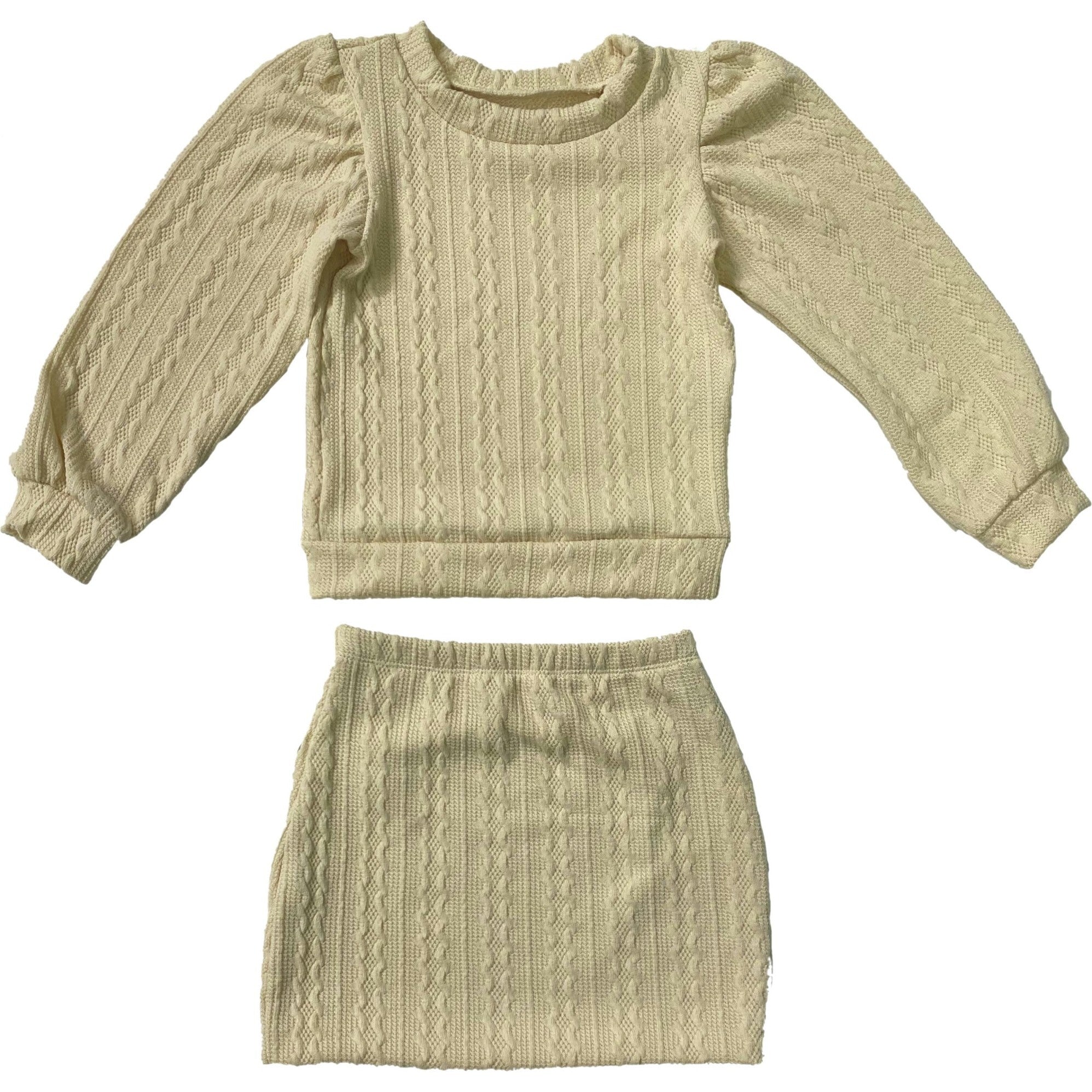Kids Crochet Sweater And Skirt Set