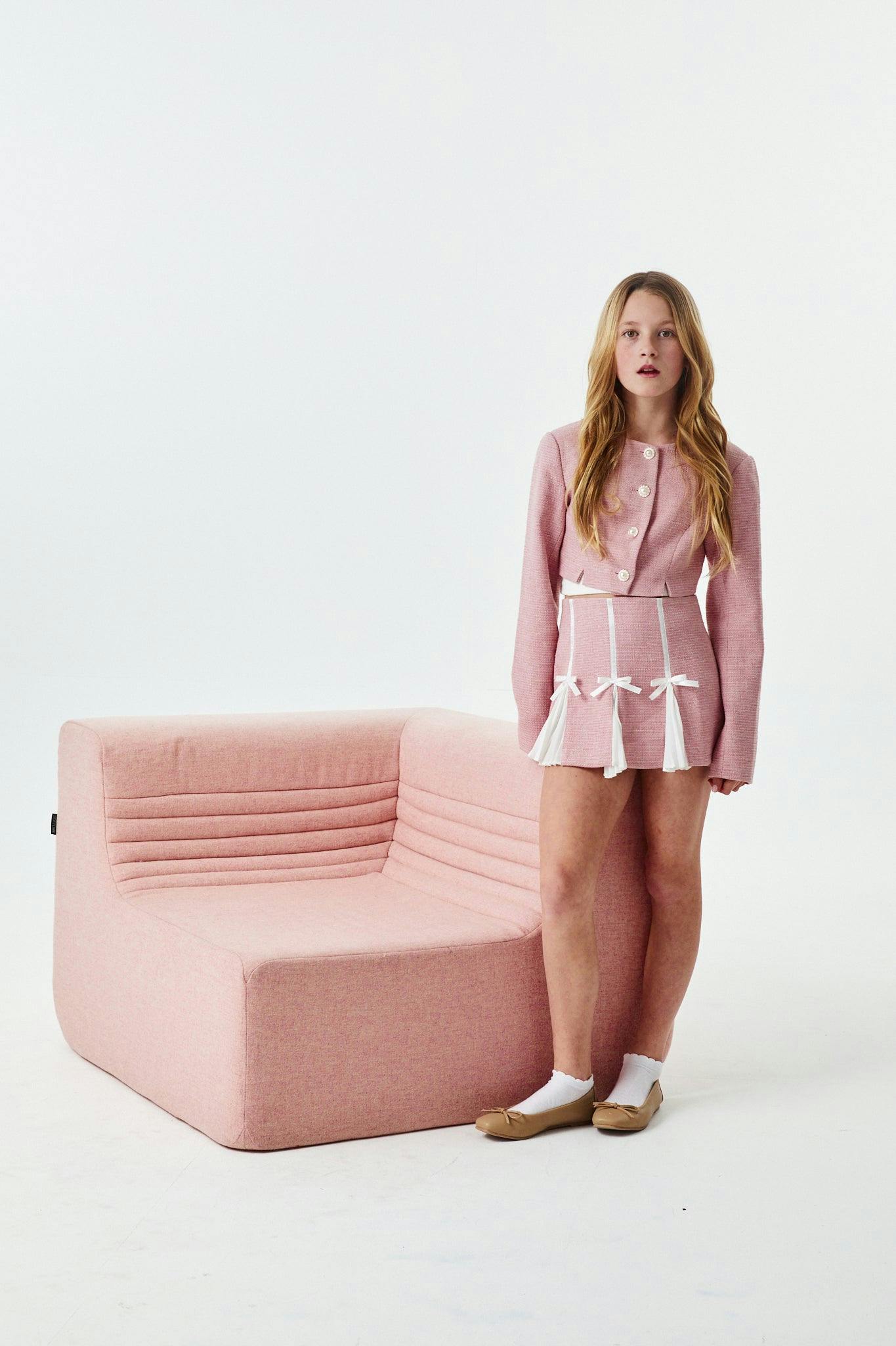 Leah Pink Tweed Two Piece Set