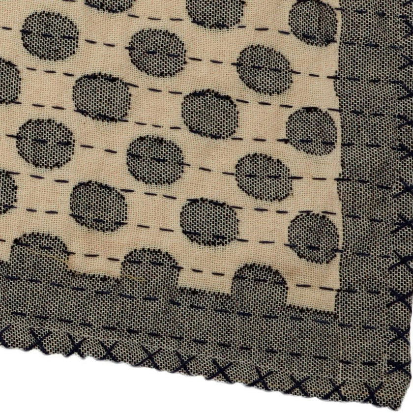 Artisan Hand Loomed Cotton Table Runner - Gray Dots - 18"x96" Arcadia Home