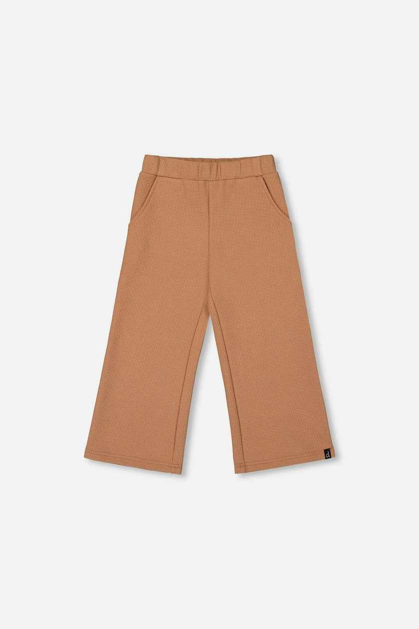 Waffle Flare Leg Pants Caramel Brown