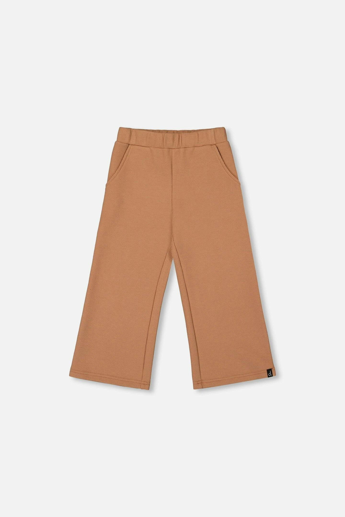 Waffle Flare Leg Pants Caramel Brown