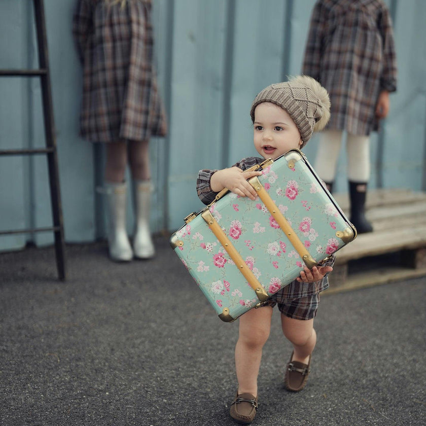 Sweet Plaid Long Puff Sleeve Top & Shorts Set