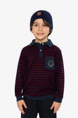 Brushed Jersey Top Red And Blue Stripes