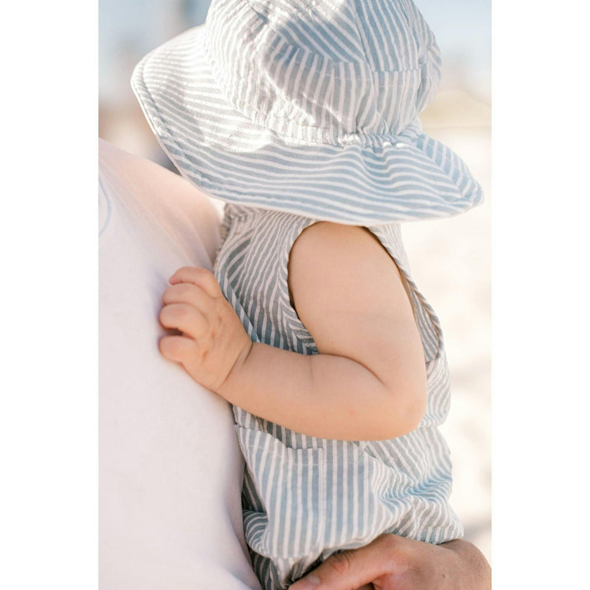 Seersucker Bucket Hat, Blue