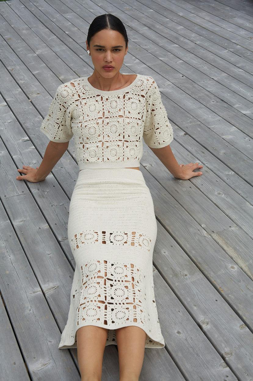 JANA CROCHET SKIRT | IVORY