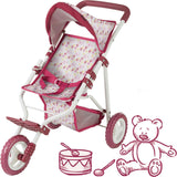 Gotz 3‑Wheel Doll Buggy "Happy Flower" – Compact Flower‑Print Doll Stroller with Sunshade