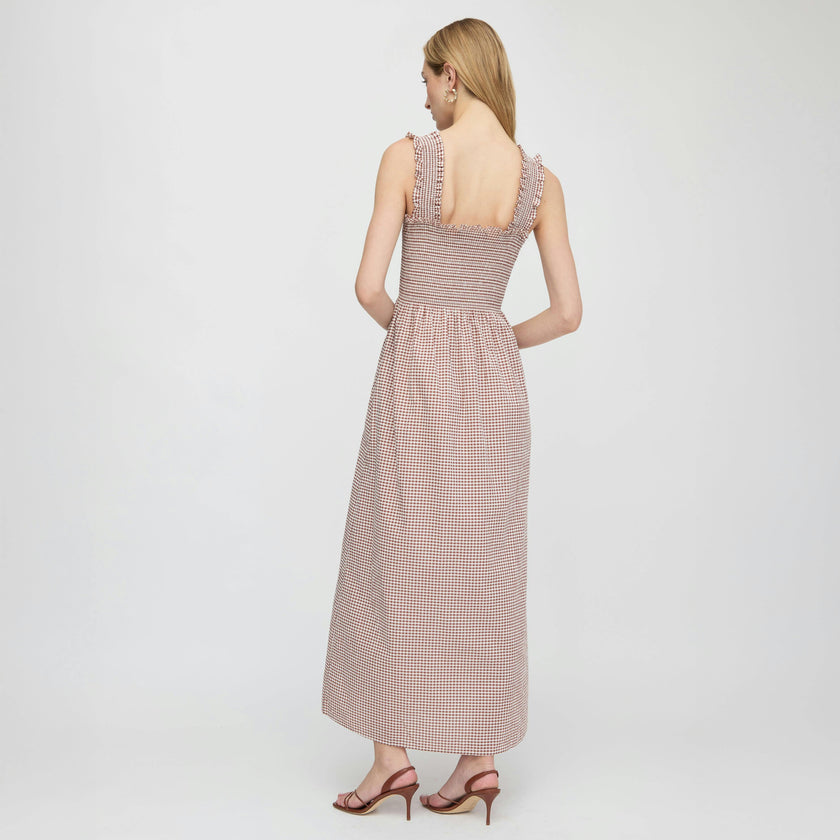 The Ashlyn Nap Dress - Cognac Gingham