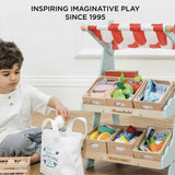 Wooden Market Stall & Fruit Play Food Crate