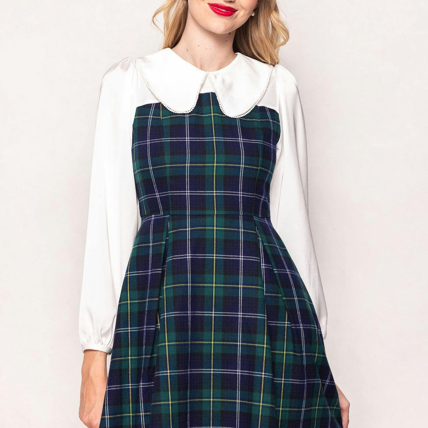 Tawny Dress in Nocturne Plaid