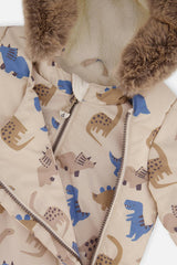Baby Two Piece Snowsuit Blue Dinosaur Print