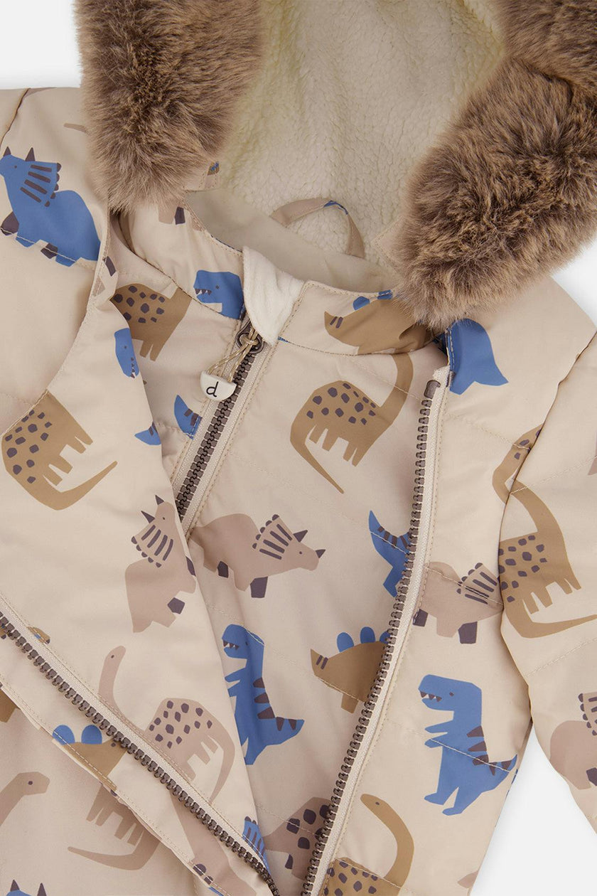 Baby Two Piece Snowsuit Blue Dinosaur Print