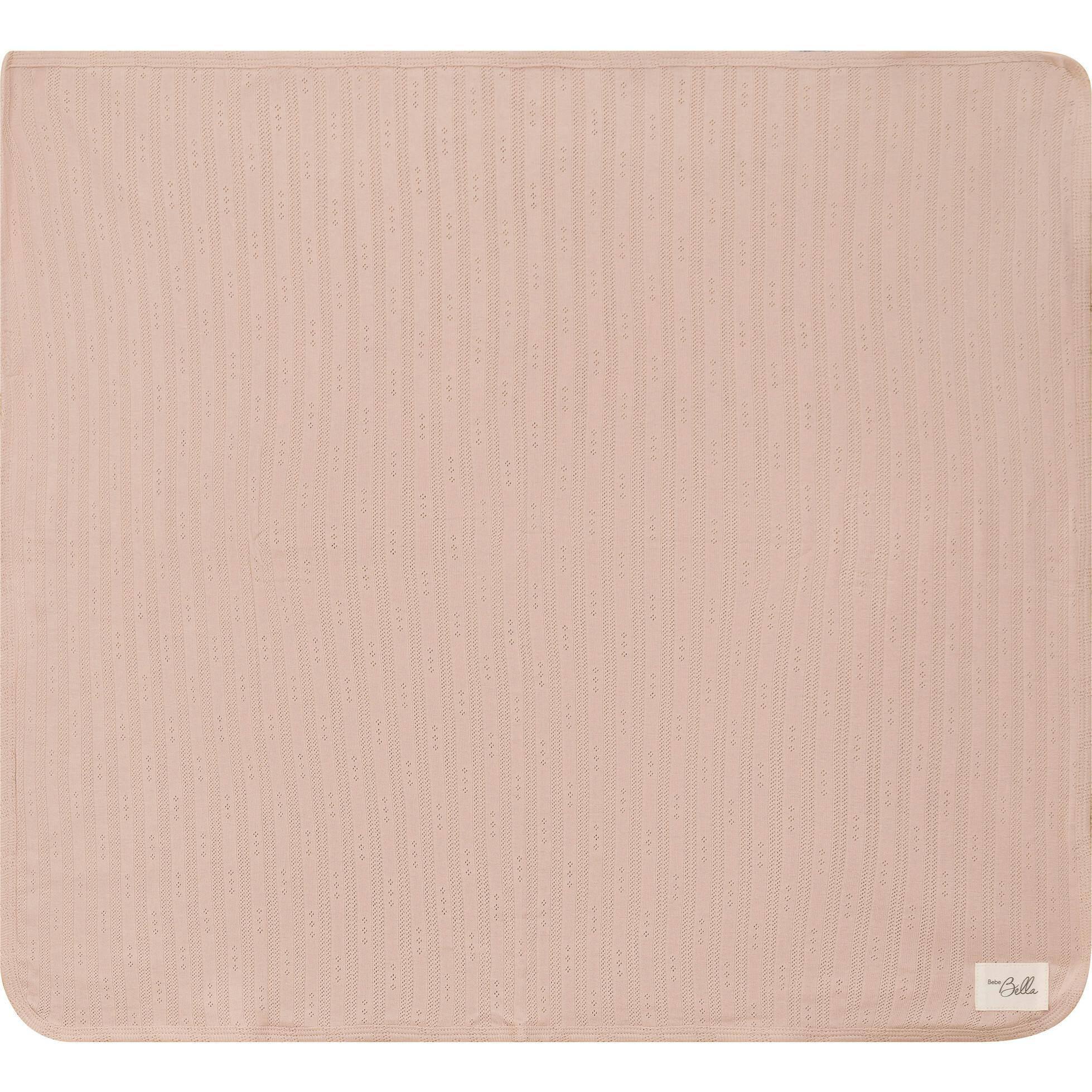Pointelle Ribbed Blanket Blue Mist