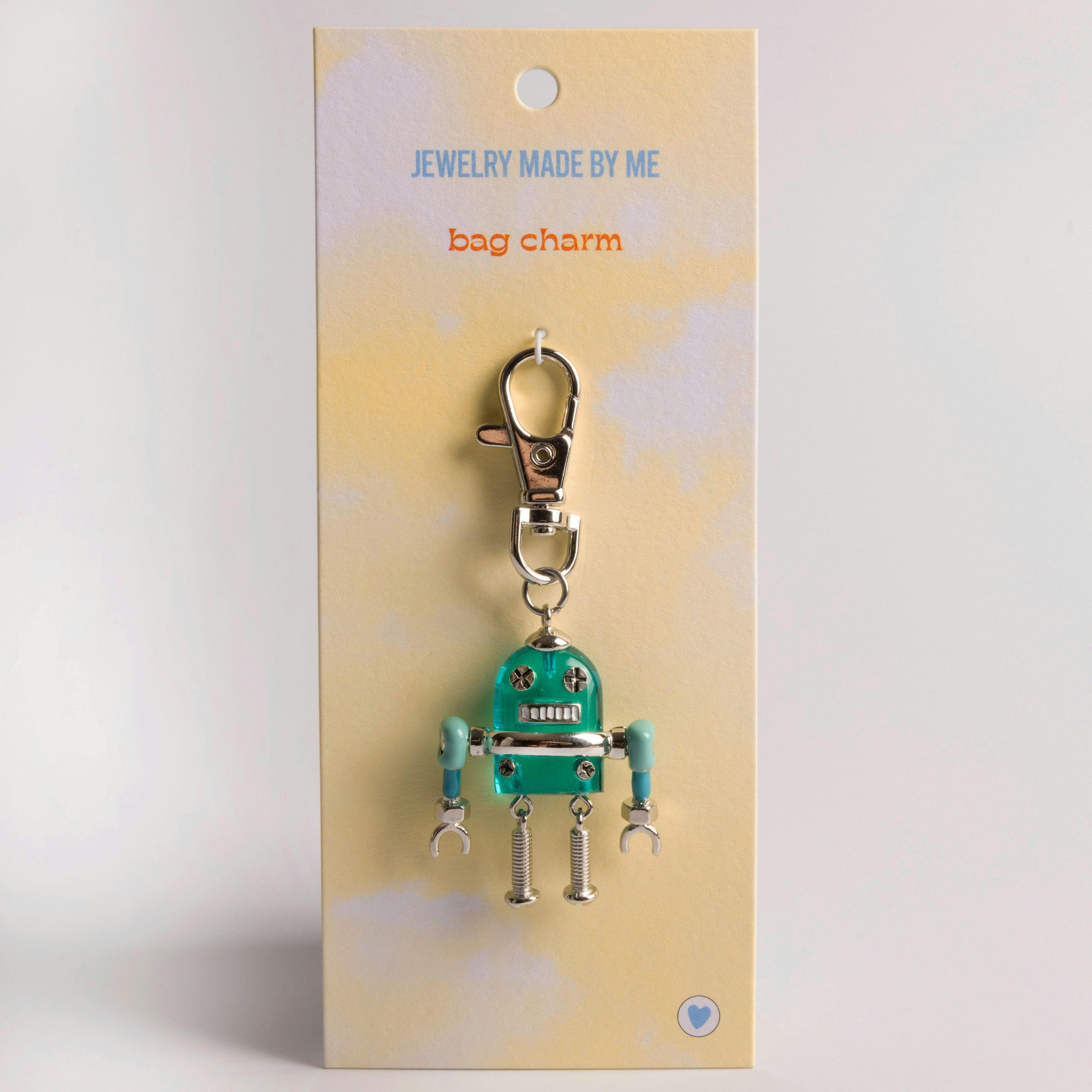 Moveable Robot Bag Charm Clip
