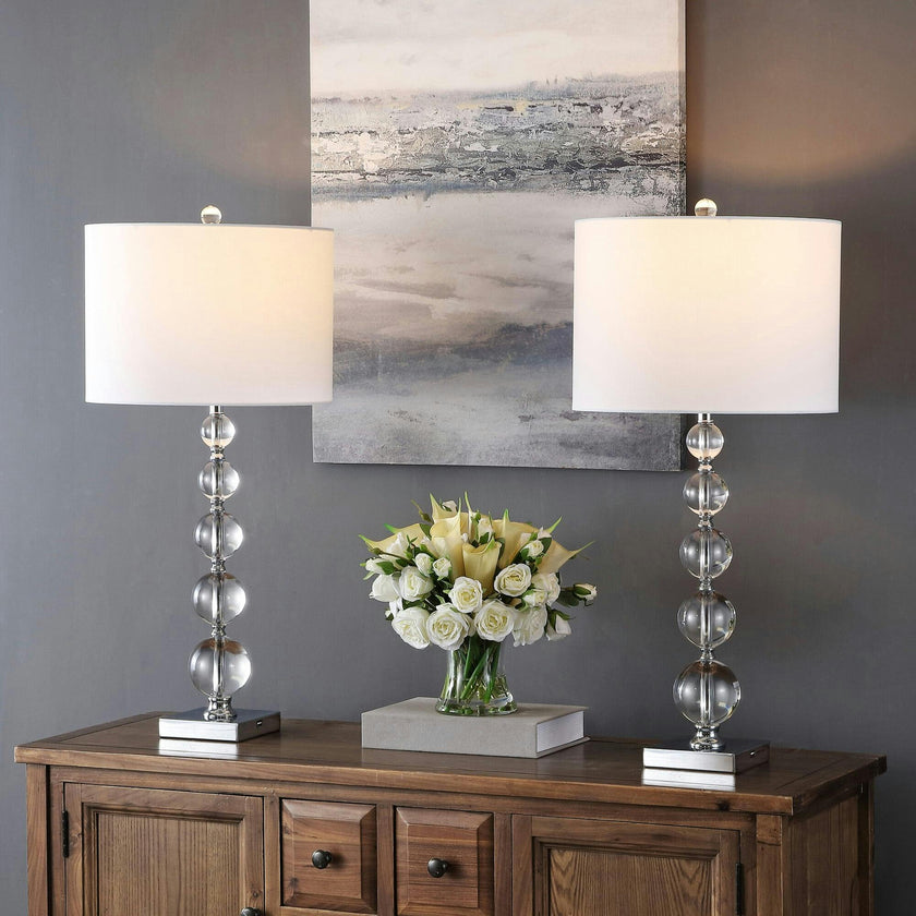 Liam Stacked Crystal Ball Lamps With USB Port