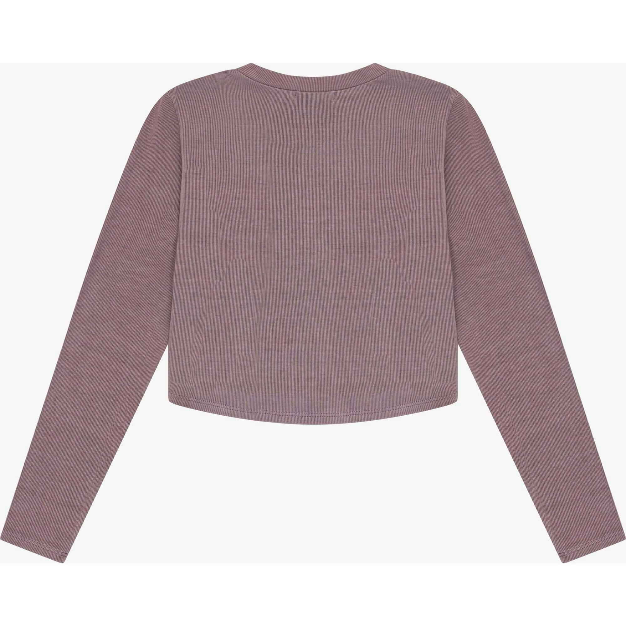 Tenly Rayon Rib Curved Hem L/S Top