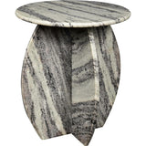 Venus 17.5" Contemporary Natural Marble Handmade X-Shaped End Table