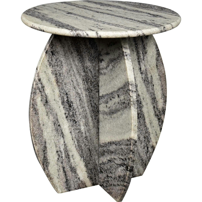 Venus 17.5" Contemporary Natural Marble Handmade X-Shaped End Table