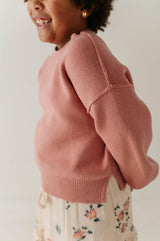 Girls Soft Fit Sweater in Terra Rose
