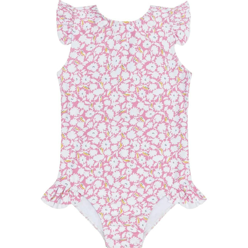 girls blush bloom ruffle cap sleeve one piece