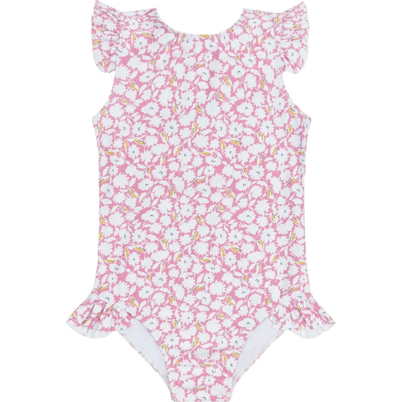 girls blush bloom ruffle cap sleeve one piece