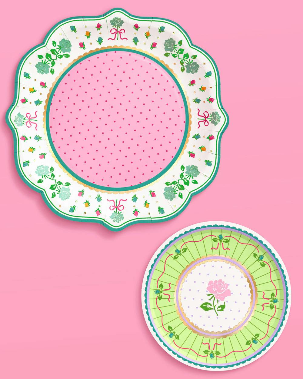 Tea Party Plates - 32 pastel floral plates
