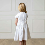 Organic Tulip Sleeve Swiss Dot Party Dress, White