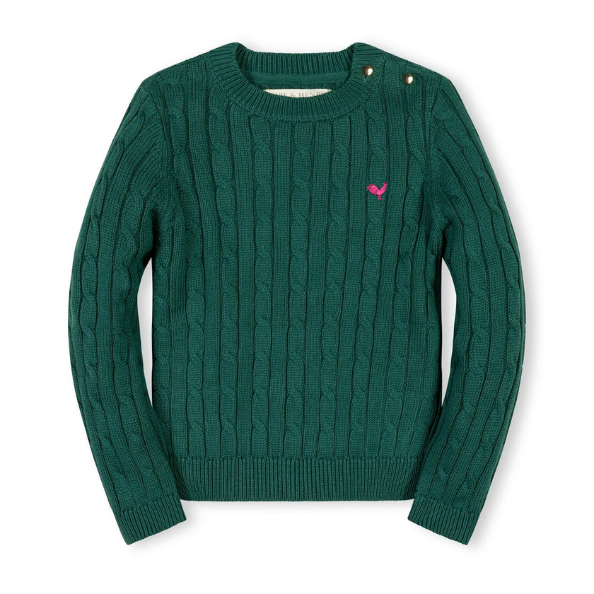Organic Crew Neck Cable Sweater