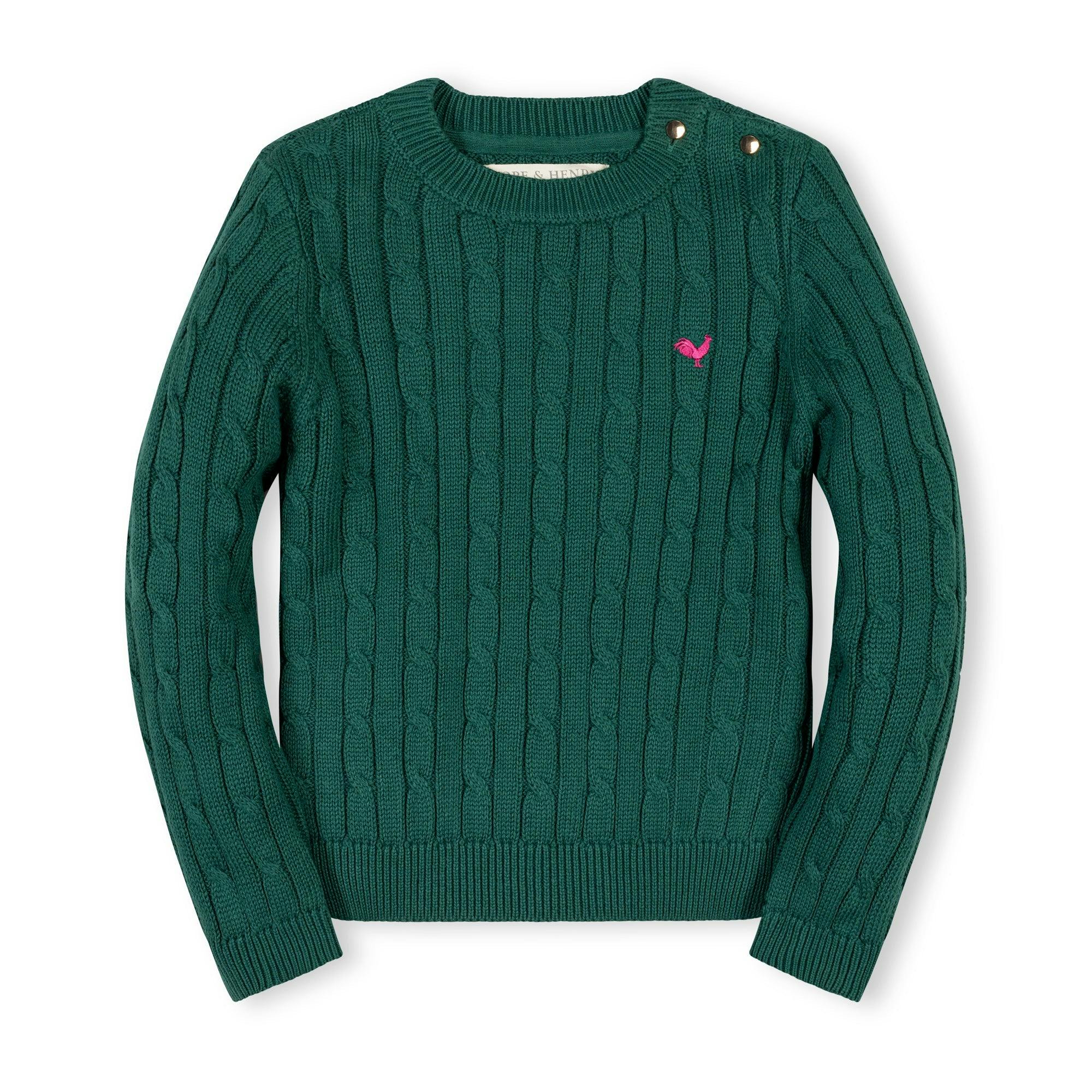 Organic Crew Neck Cable Sweater