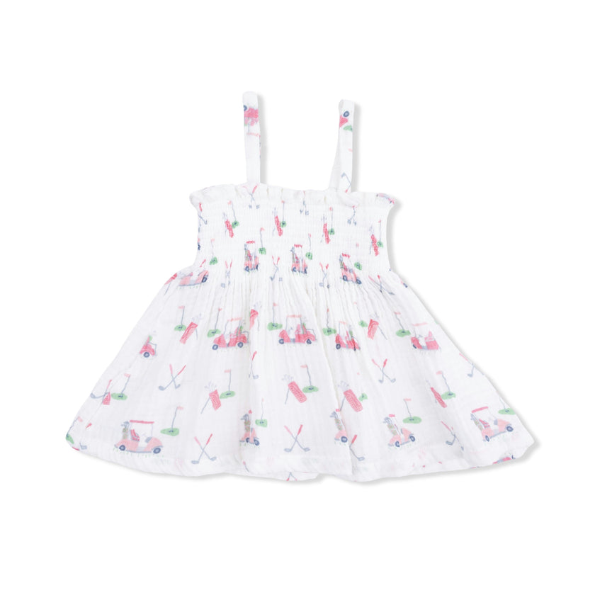 Baby Golf Carts Pink - Smocked Top with Bloomer