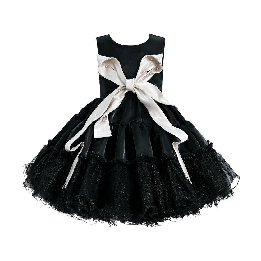 Black Sleeveless Bow Madrona Dress