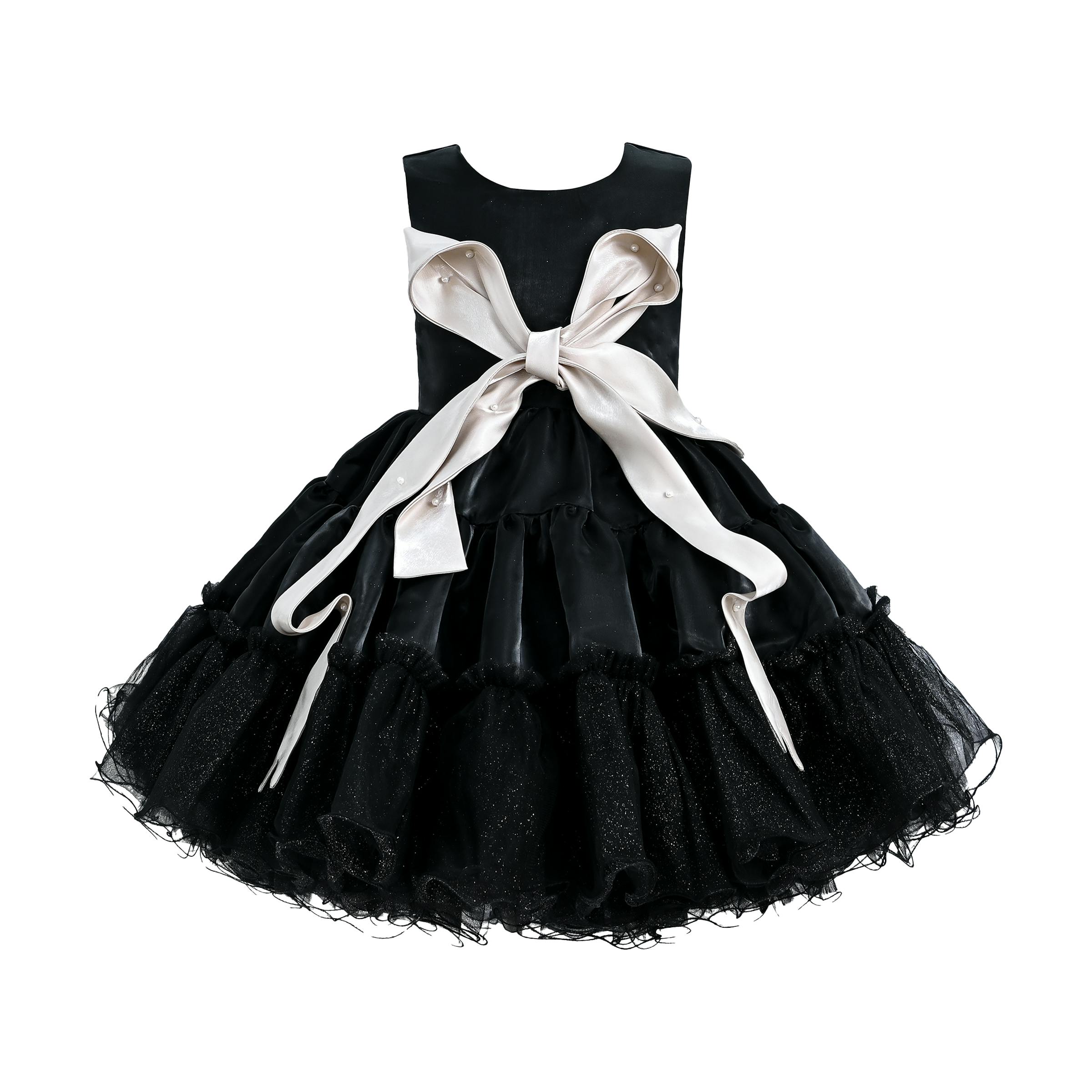 Black Sleeveless Bow Madrona Dress