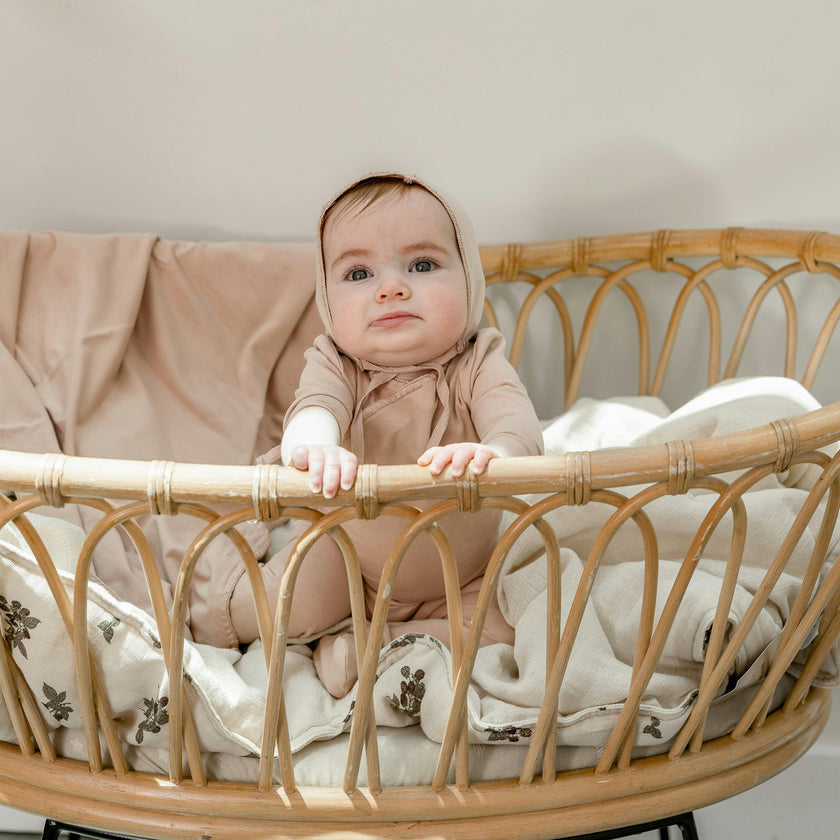 Knitted Wrap Onesie with Bonnet Blue