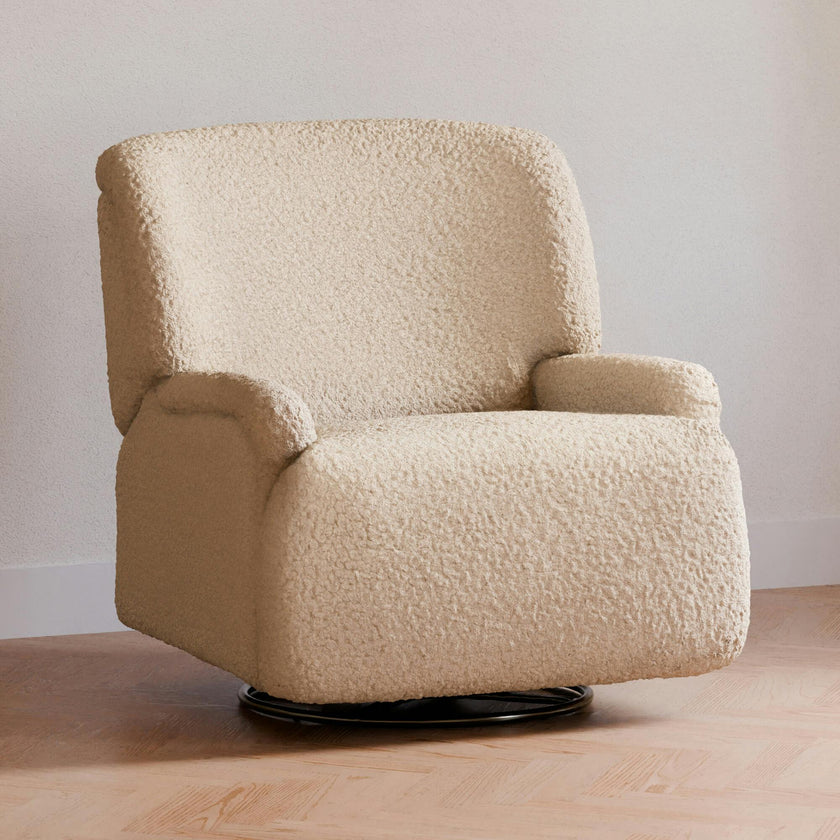 Winslow Extra Wide Recliner And Swivel Glider In Chai Shearling