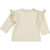 Long Sleeve T-Shirt with Ruffled Shoulder