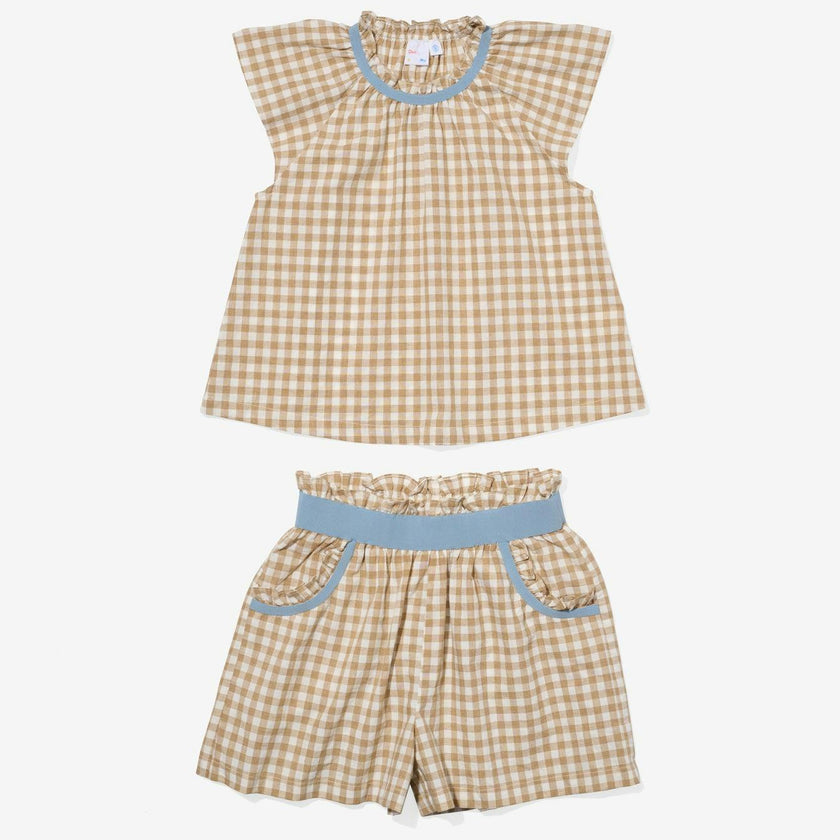 Cecil Short Set, Camel Check