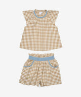 Cecil Short Set, Camel Check