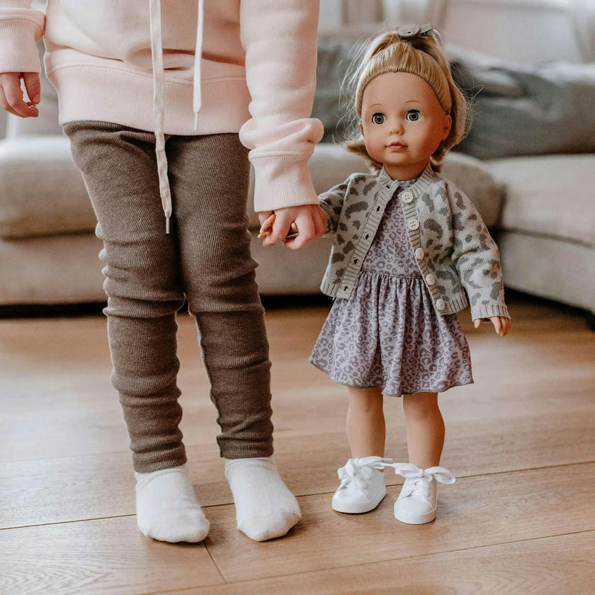 Gotz Jessica “Grey Cats” Precious Day Doll – 18" Standing Girl with Sleeping Eyes