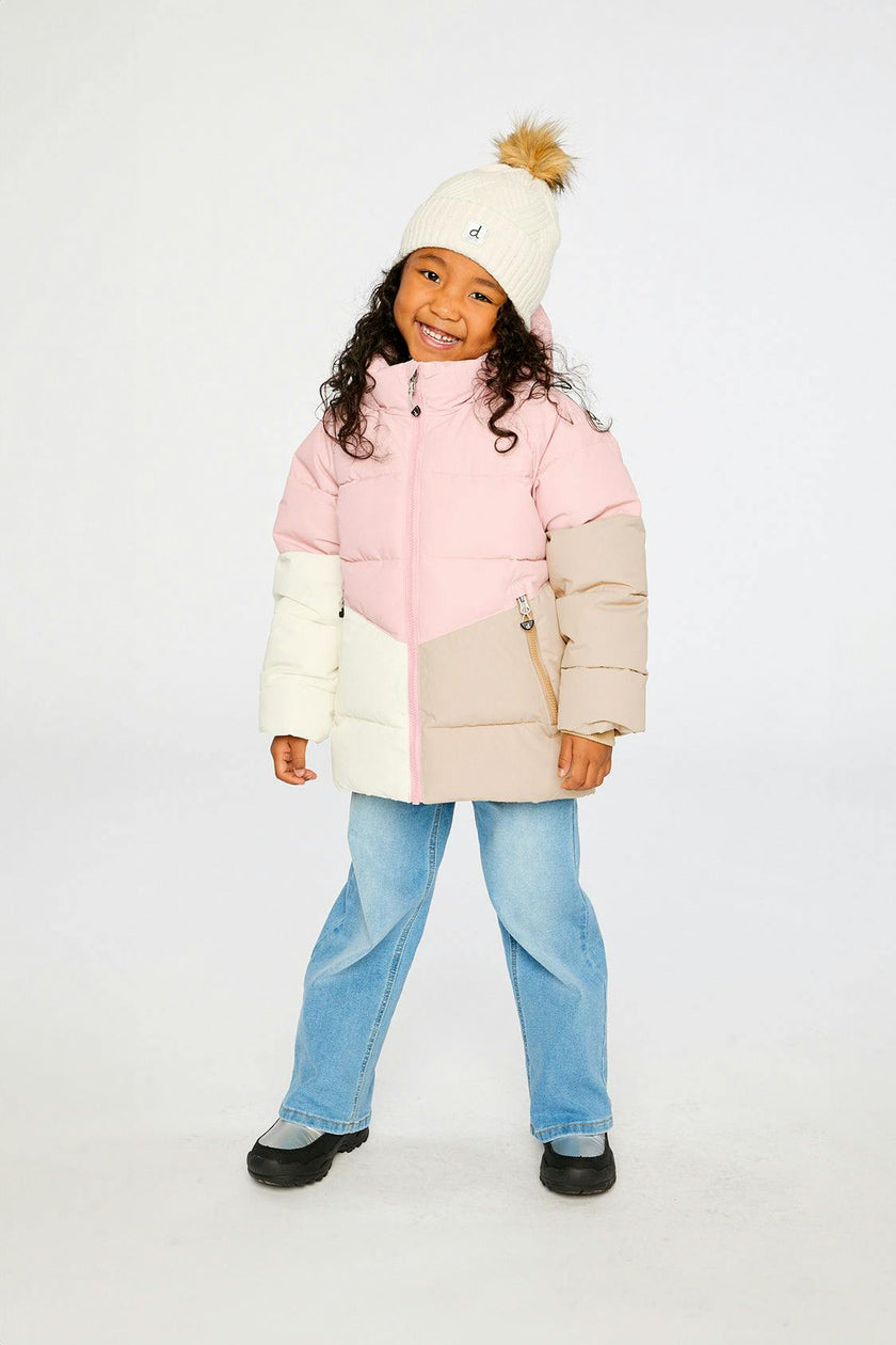 Color-Block Winter Jacket Pale Dusty Pink